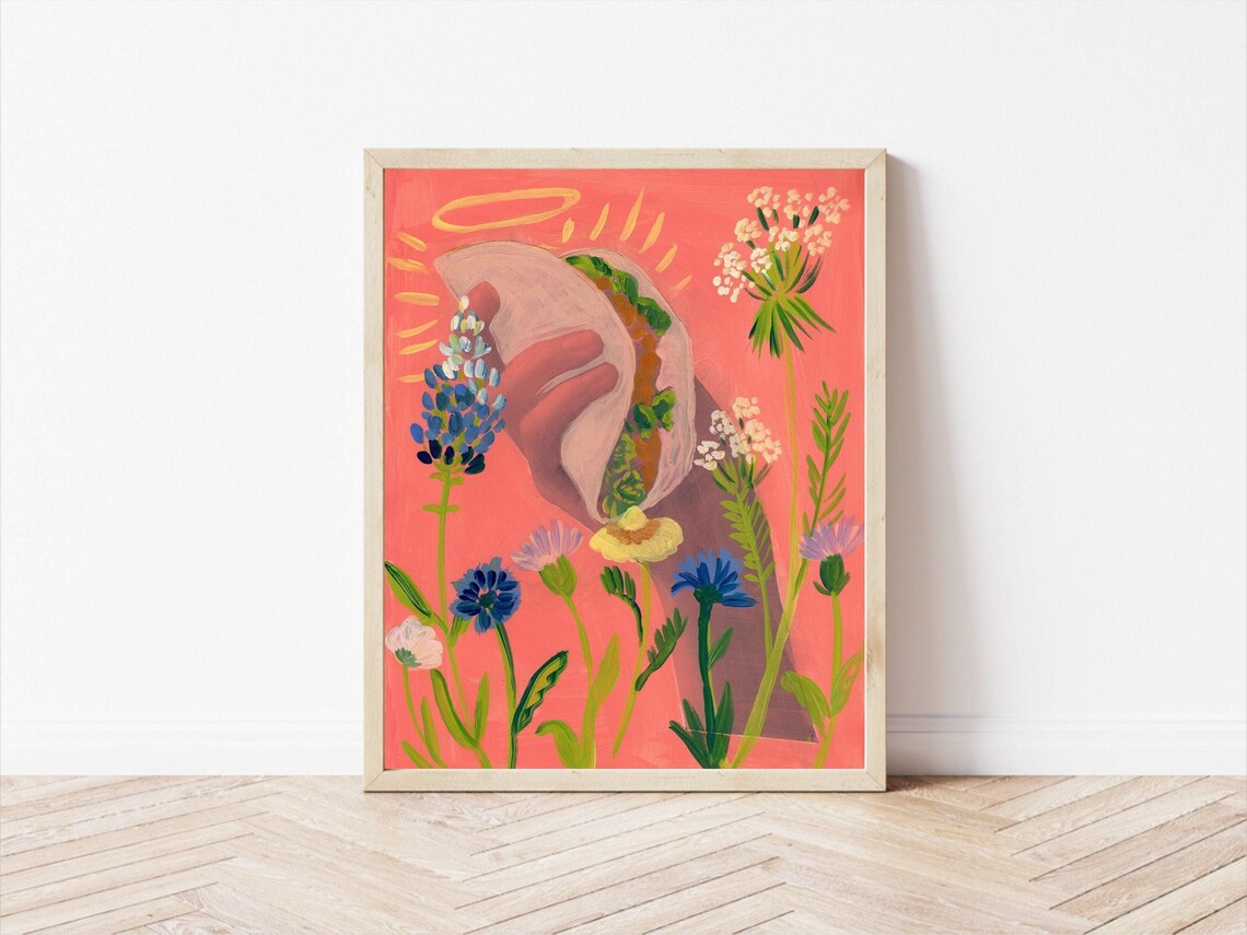 Colorful Taco Print, Austin Texas Art Poster