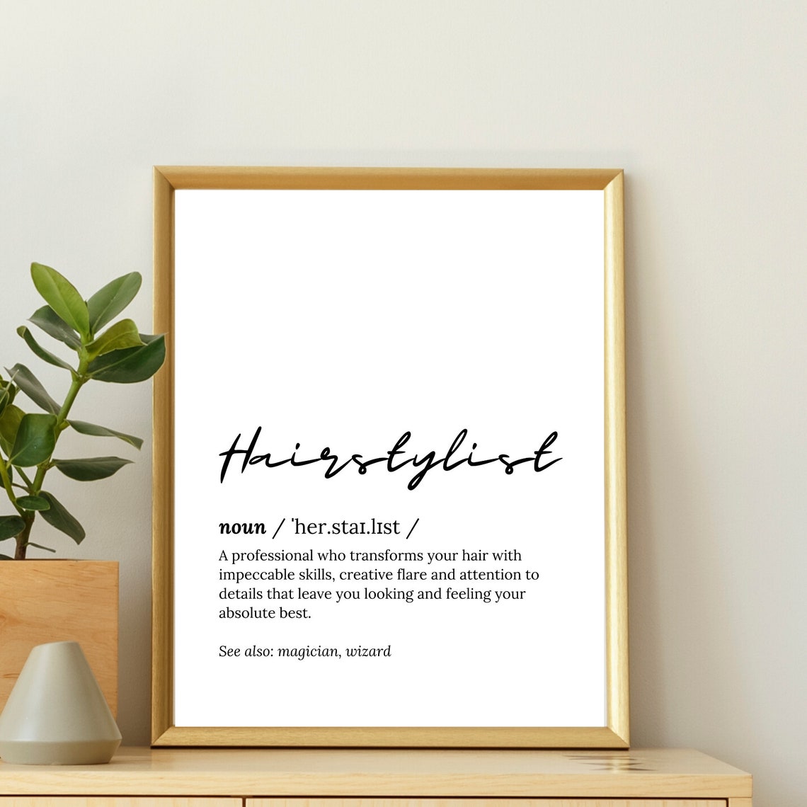 Hairstylist Definition Meaning Salon Dictionary Script Wall Poster - Image 2