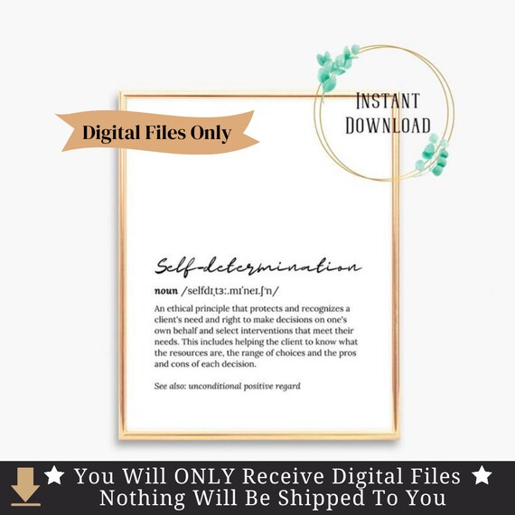 Self-Determination Definition Social Work Dictionary Script Poster