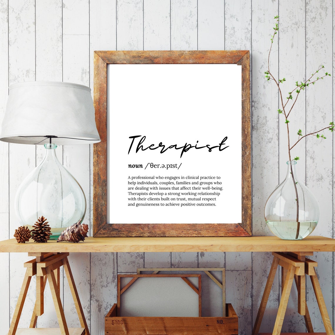 Therapist Definition Script Typography Dictionary Word Poster - Image 2