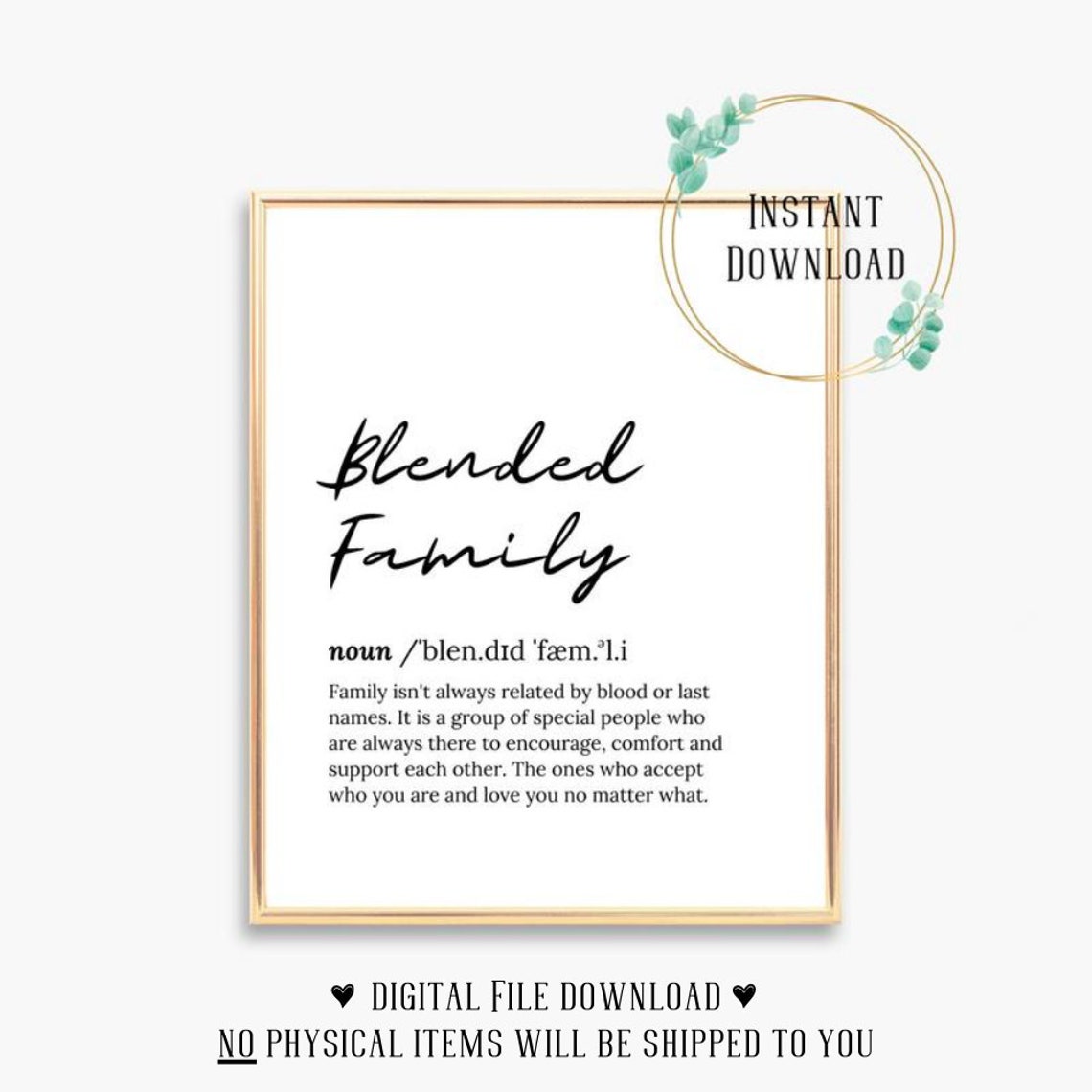 Blended Family Definition Meaning Dictionary Script Wall Poster Decor