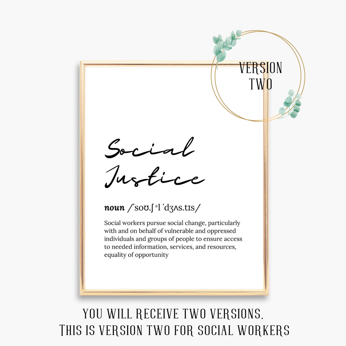 Social Justice Definition Script Typography Dictionary Poster - Image 3