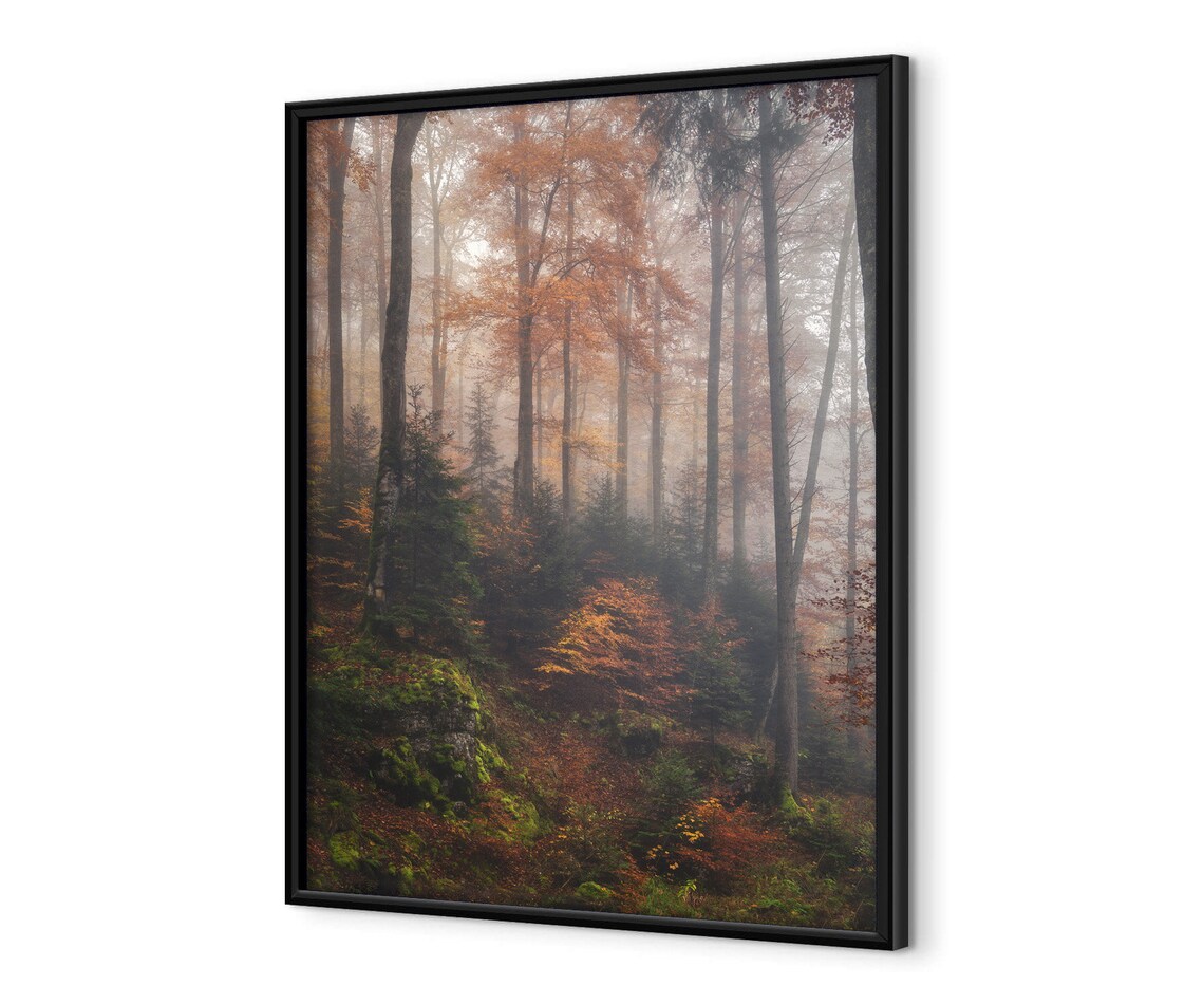 Misty Autumn Forest With Glowing Orange And Red Fall Foliage Poster - Image 4