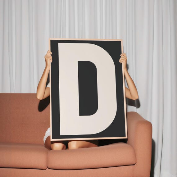 My Type Of A Z Wall Print Retro Wall Art Trendy Wall Art Typography Letters Letter Print Gift Art Letter D