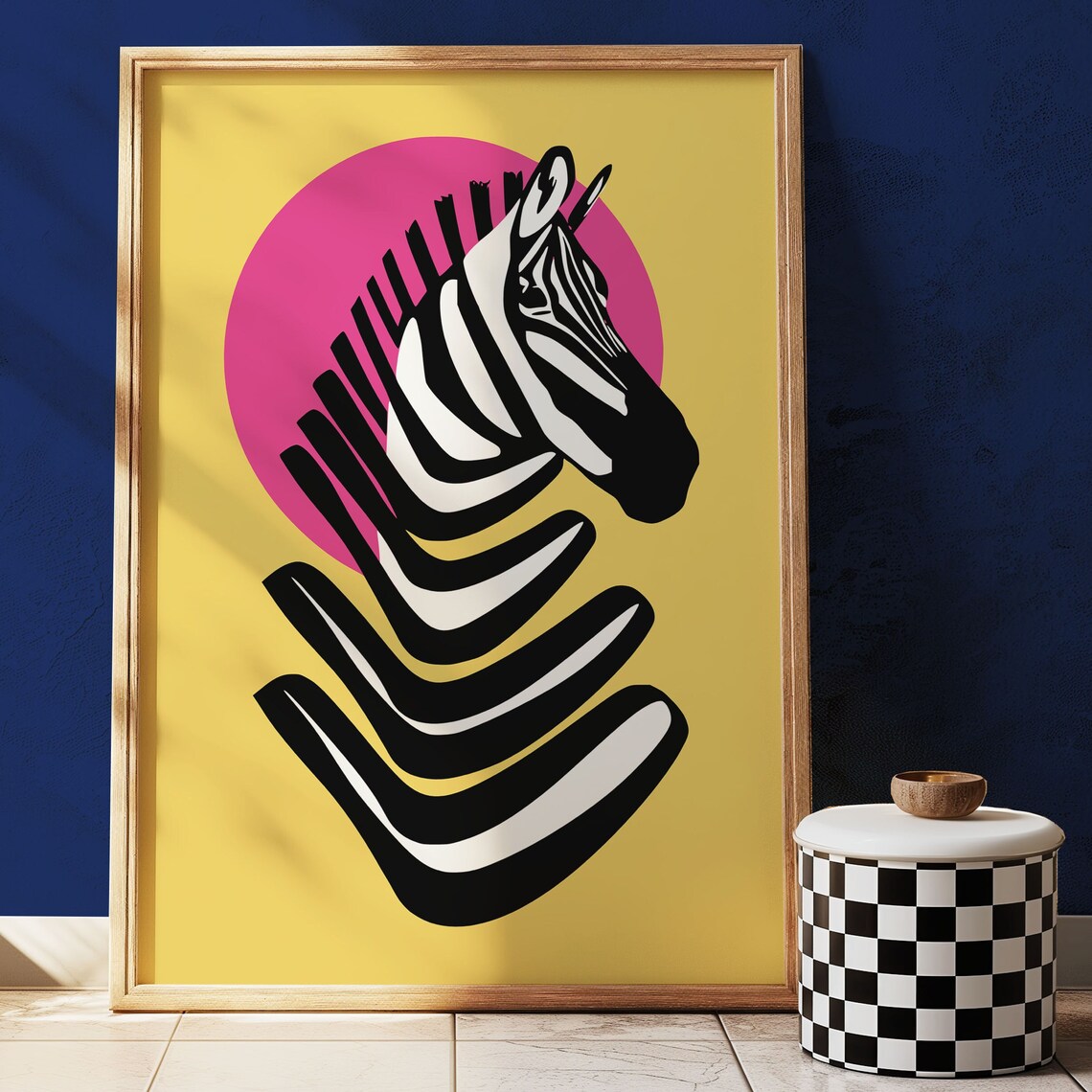 Bold Zebra Minimalist Modern Pop Art Poster