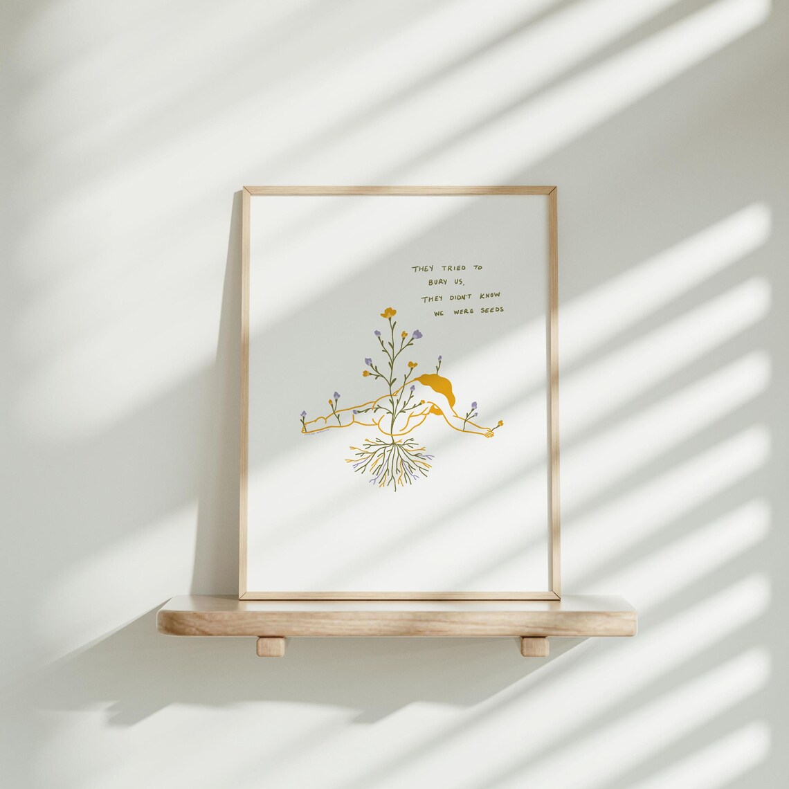 Seeds Resilience Quote Floral Woman Roots Mental Health Poster