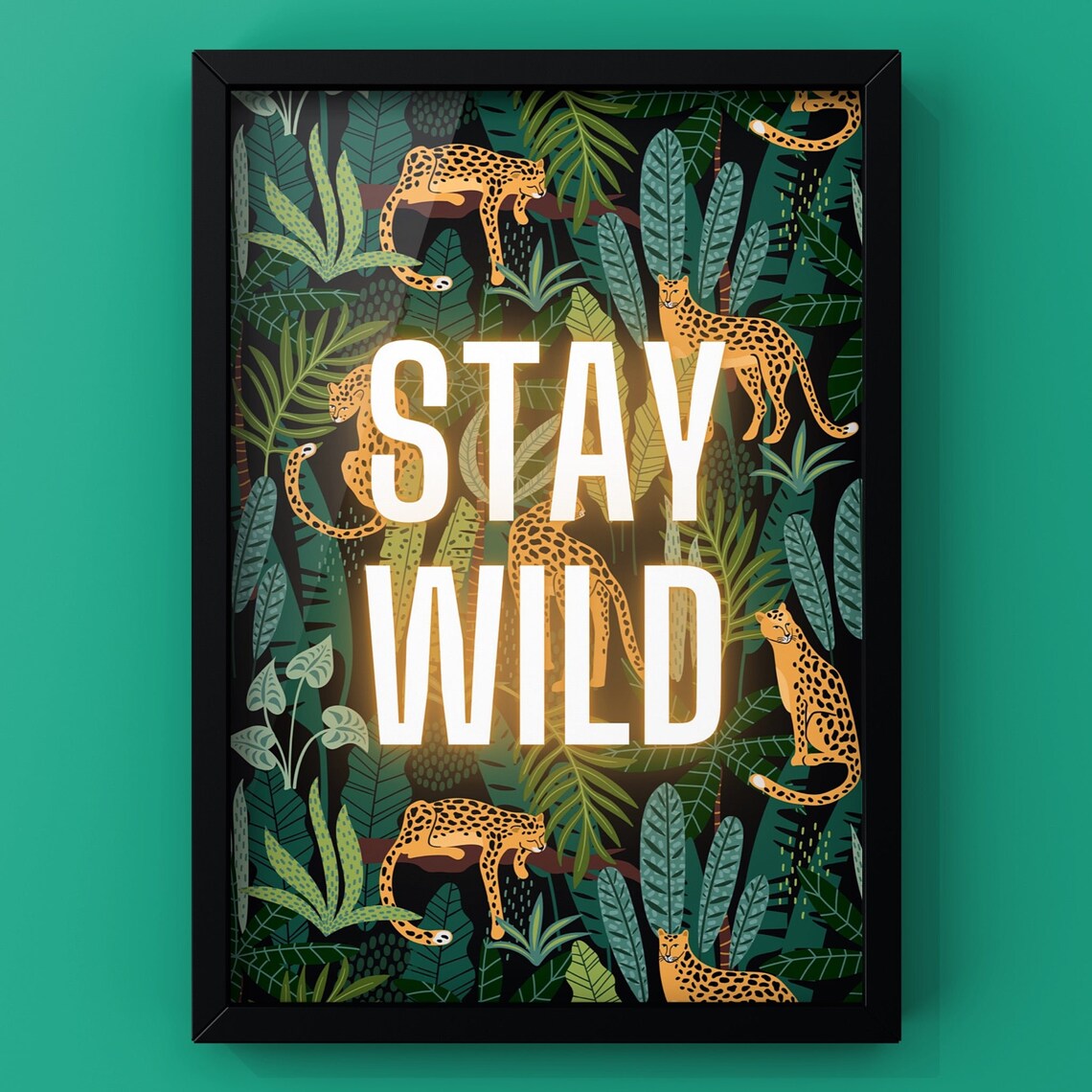 Stay Wild Tropical Quote Print Quirky Decor