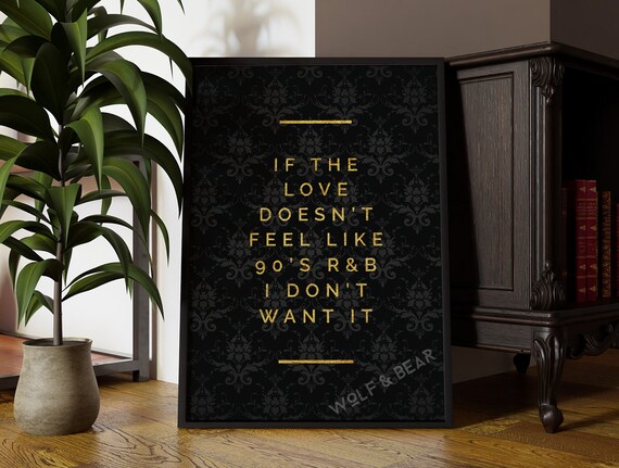 90s R&B Music Print, Vintage Dark Home Decor