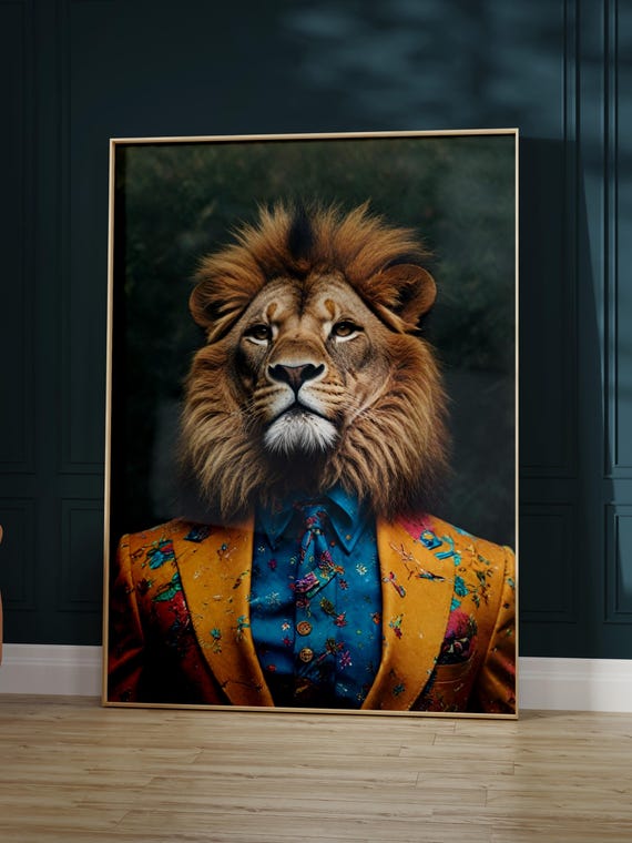 Fabulous Lion Portrait Altered Wall Art