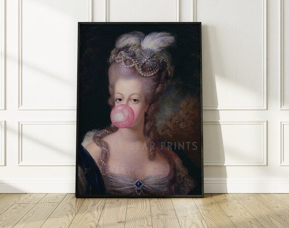 Marie Antoinette Bubblegum Portrait Pink Bubble Gum Art Poster