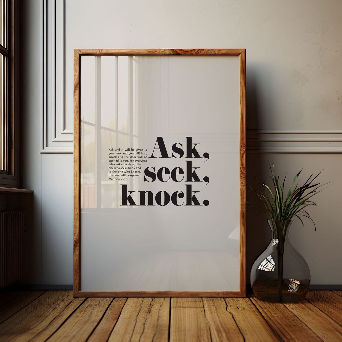 Matthew 7:7-8 Ask, Seek, Knock Scripture Art Print - Image 3