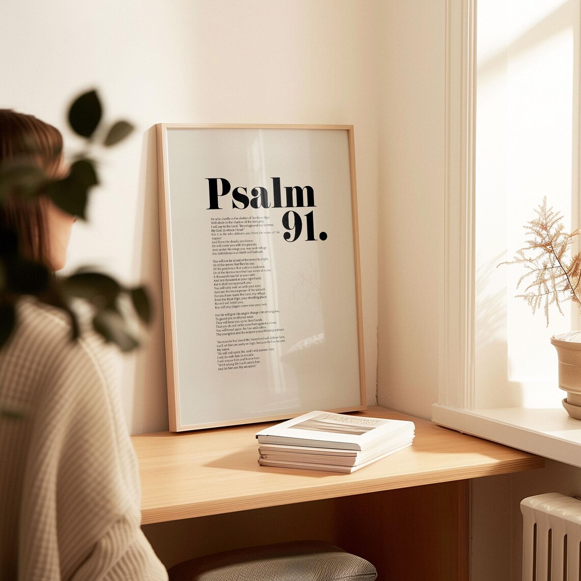 Psalm 91 NASB 95 Scripture Poster, Modern Typography - Image 5