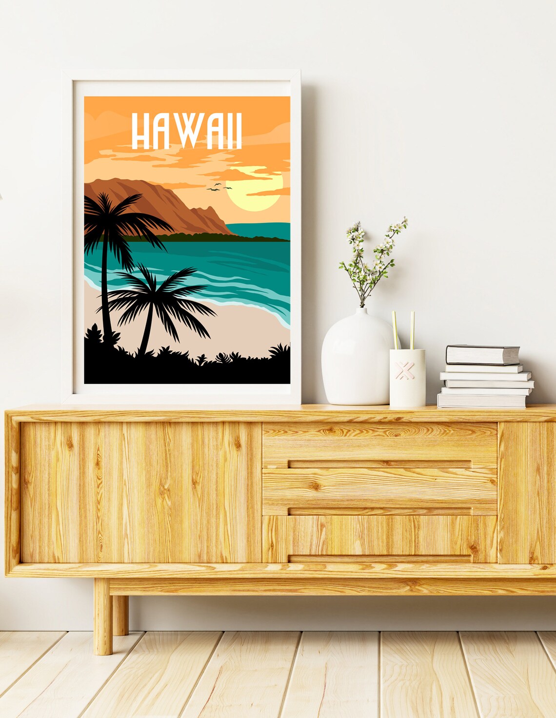 Hawaii Retro Travel Poster, Coastal Decor Print - Image 2