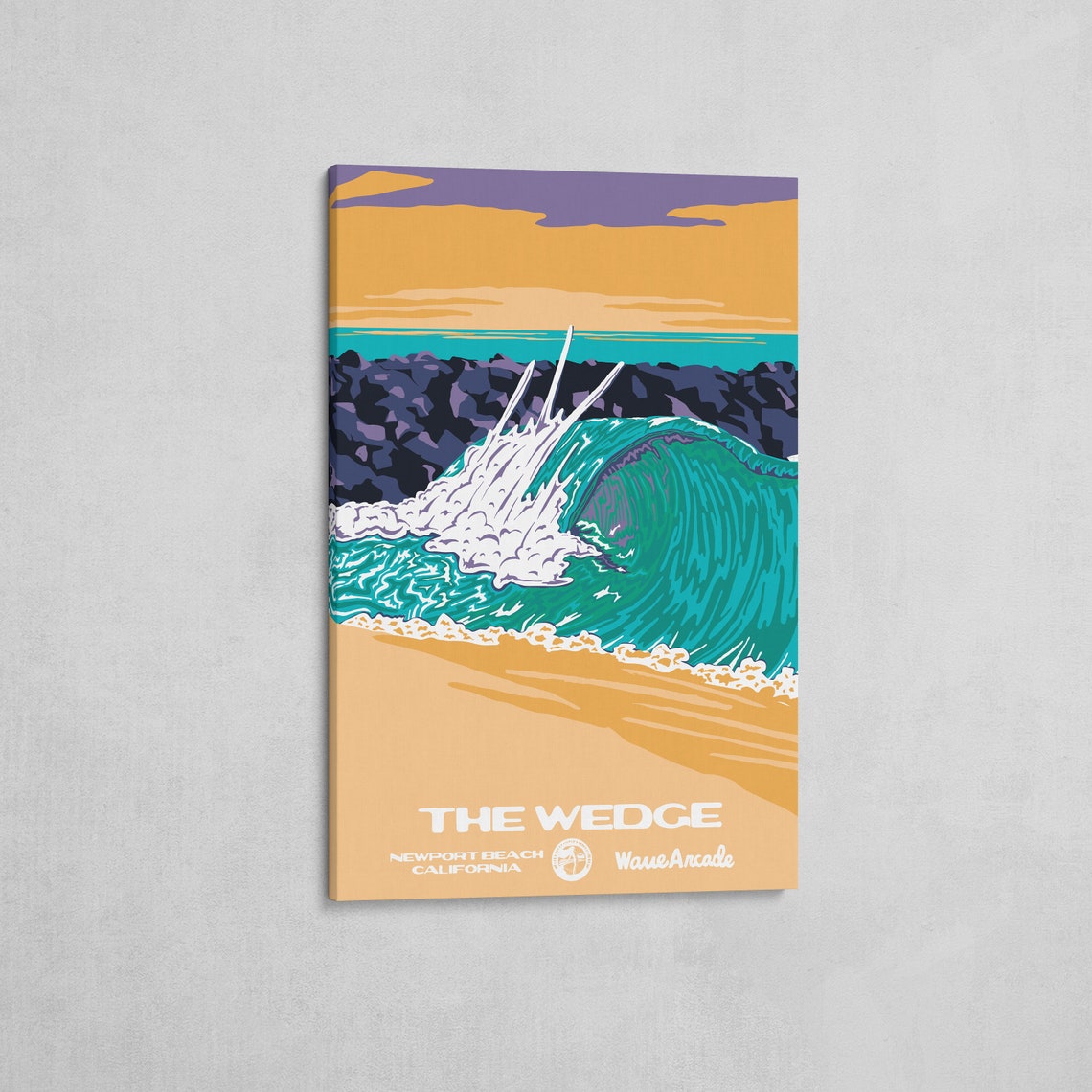 The Wedge Newport Beach Crashing Wave Travel Poster California - Image 2