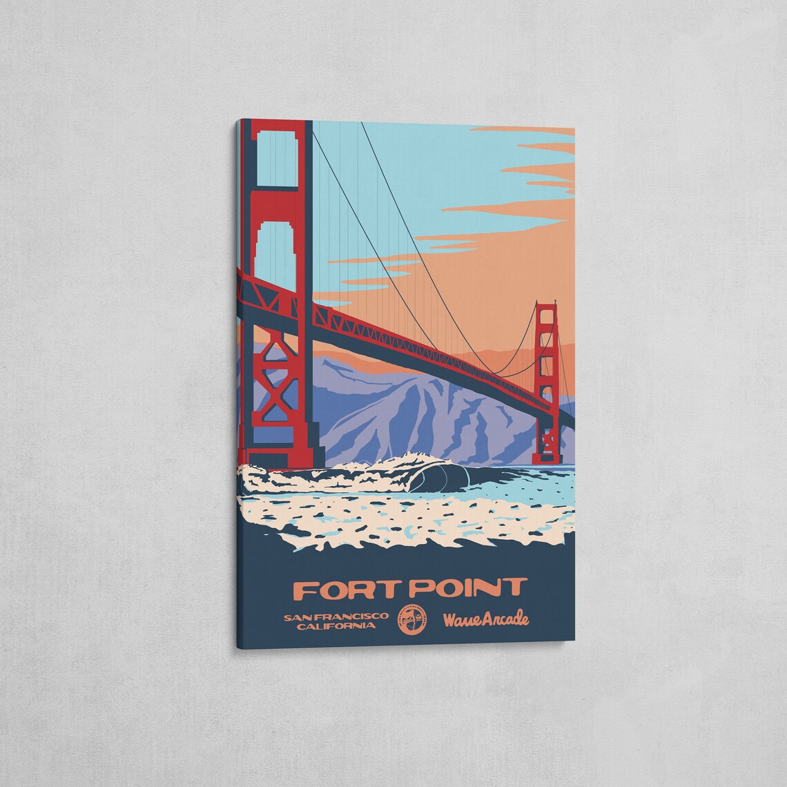 Fort Point San Francisco Ca Print National Parks Vintage Style Surf Art Framedunframed Coastal Print - Image 2
