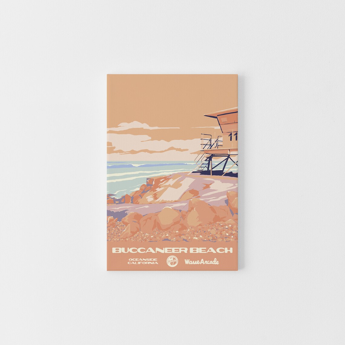 Buccaneer Beach Oceanside California Lifeguard Tower Travel Poster
