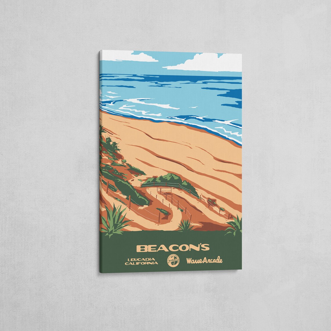 Beacons Leucadia Ca Print National Parks Vintage Style Surf Art Framedunframed Coastal Print - Image 2