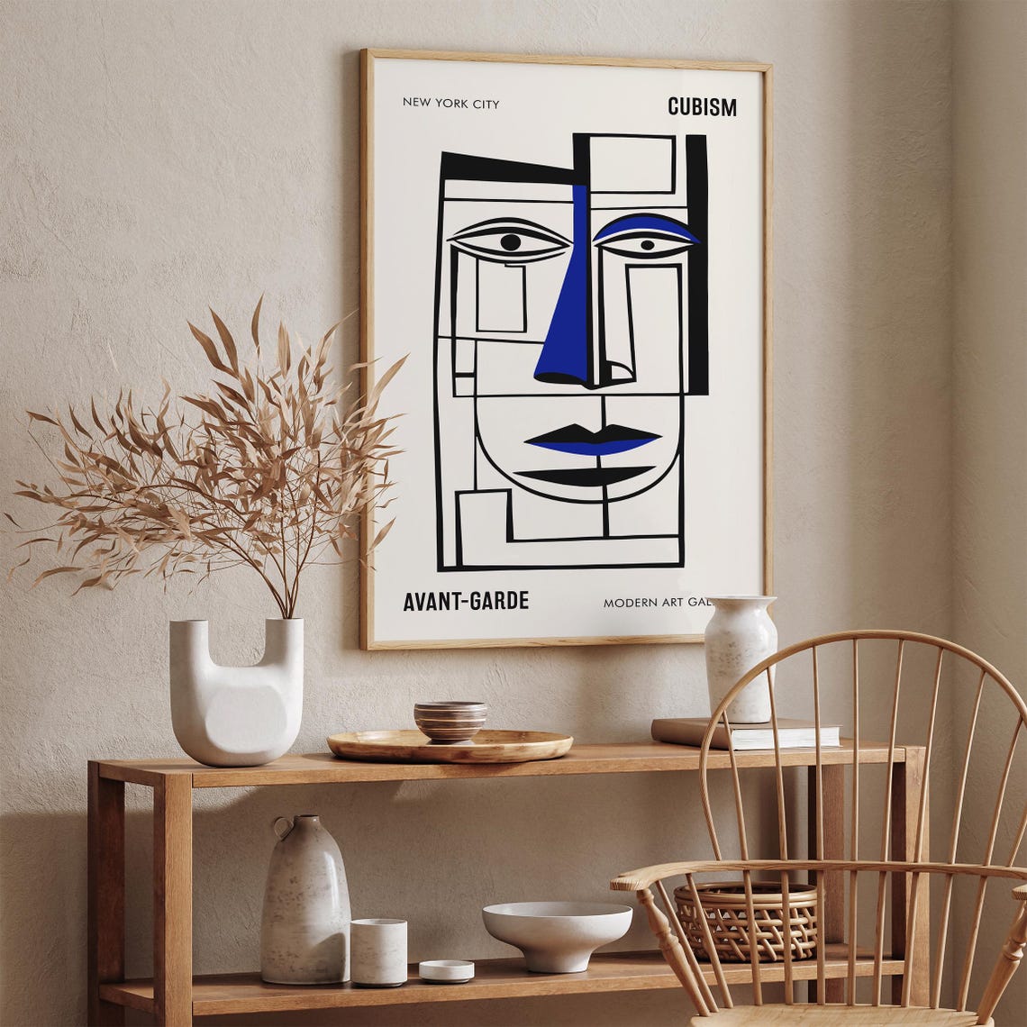 New York City Cubism Avant Garde Minimalist Face Gallery Poster - Image 5