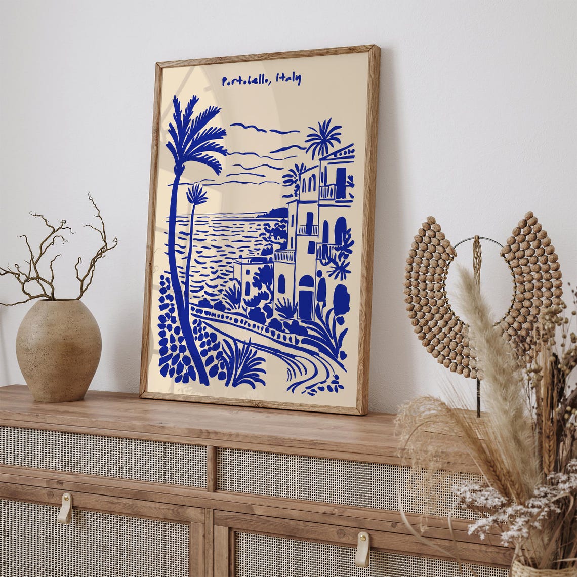 Portobello Italy Travel Poster Coastal Town Art Print Blue Travel Art Print Vintage Italian Riviera Wall Art Nautical Home Decoration - Image 2