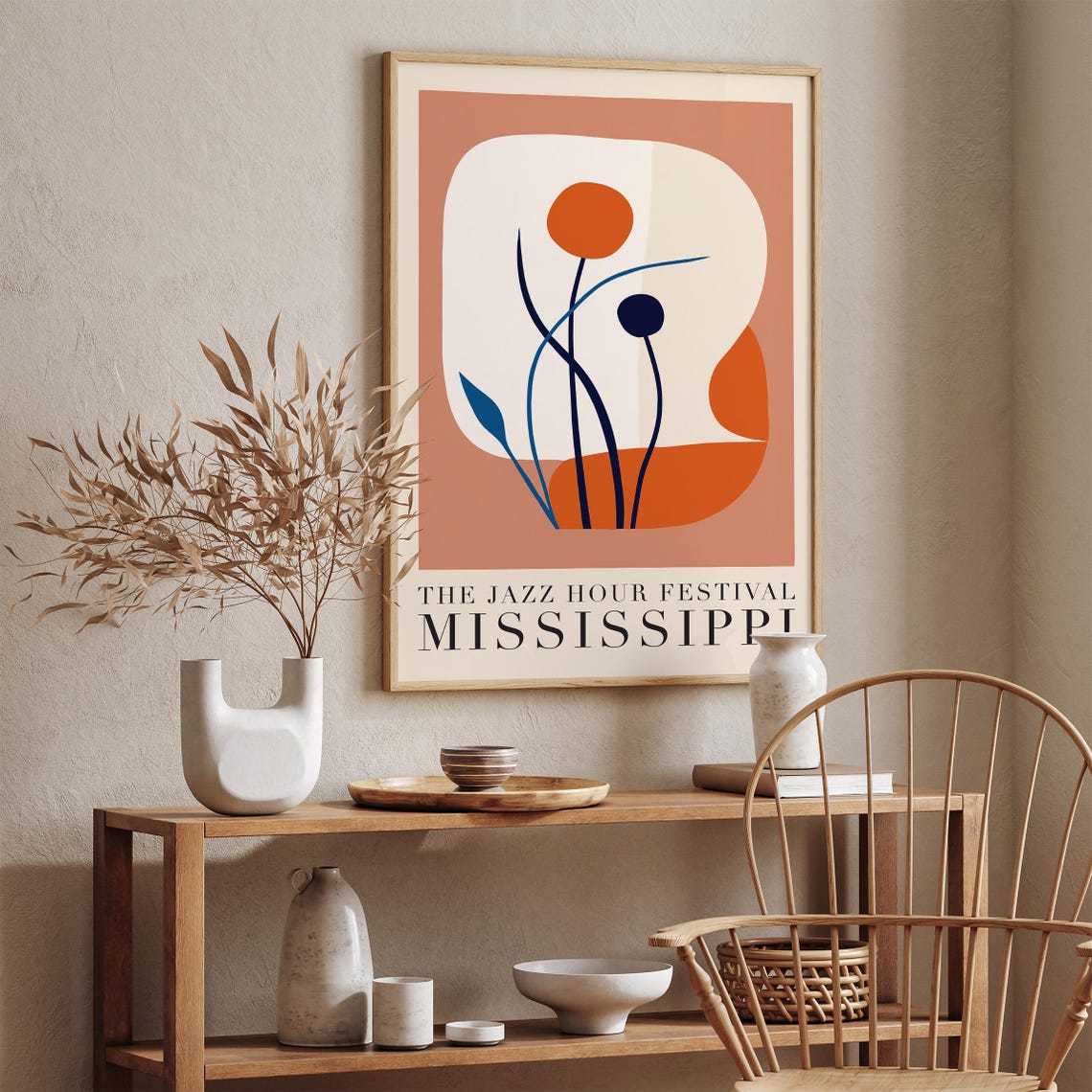 Jazz Hour Festival Mississippi Poster Retro Vintage Music Event Wall Art Print Blues Jazz Lover Gift Mississippi Music Festival Wall Art - Image 2