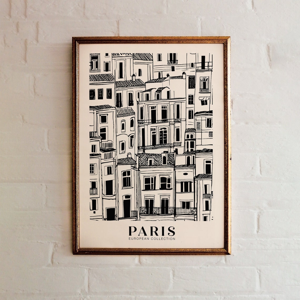 Paris Print Paris Wall Art Travel Poster Black Ink Drawing France Poster Travel Print Paris Art Retro Travel Poster Vintage Poster - Image 4