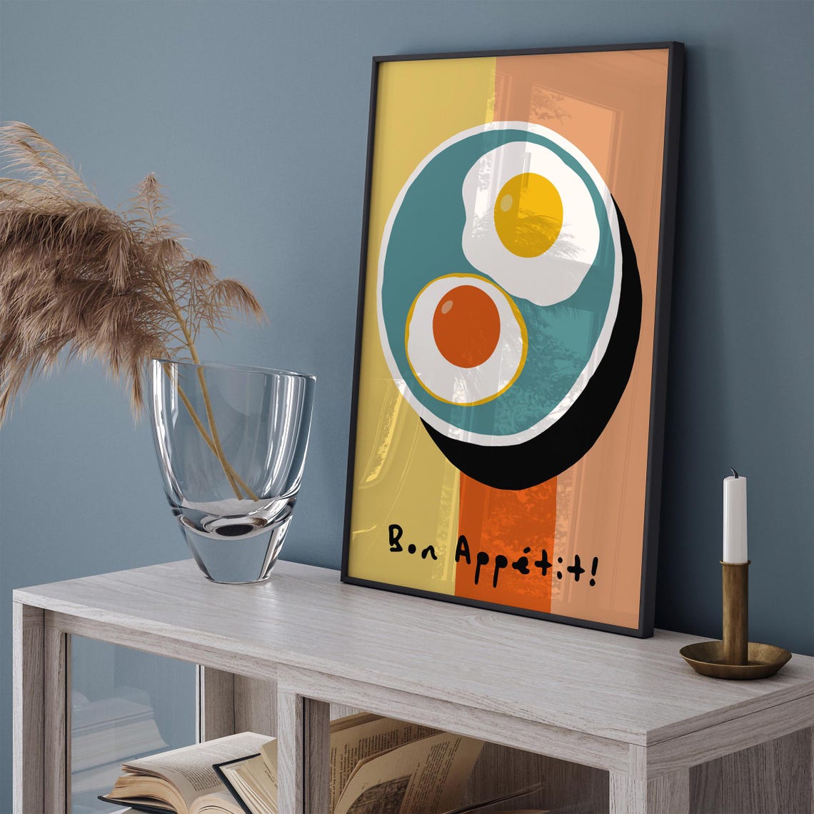 Bon Appétit Fried Eggs Retro Kitchen Breakfast Decor Art Poster - Image 2