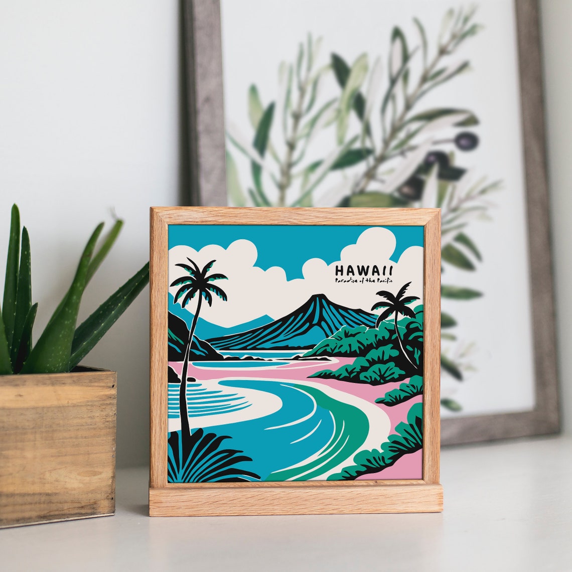 Hawaii Paradise Of The Pacific Pink Beach Lagoon Travel Poster - Image 4