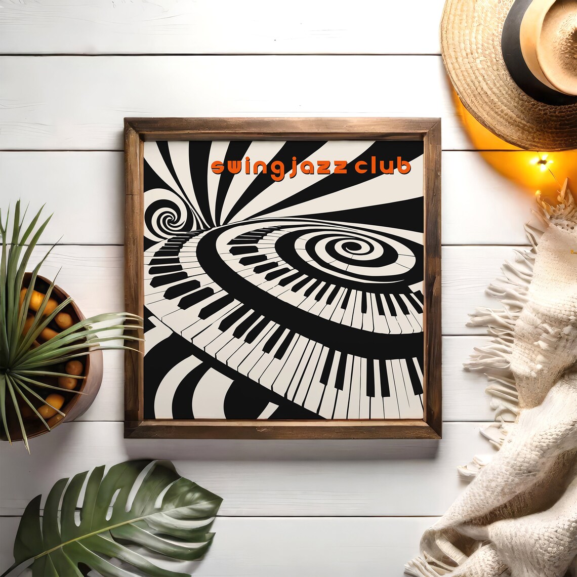Swing Jazz Club Art Print Square Music Print Retro Wall Art Music Poster Jazz Music Wall Art Musician Gift Gift For Dad Geometric Art - Image 3