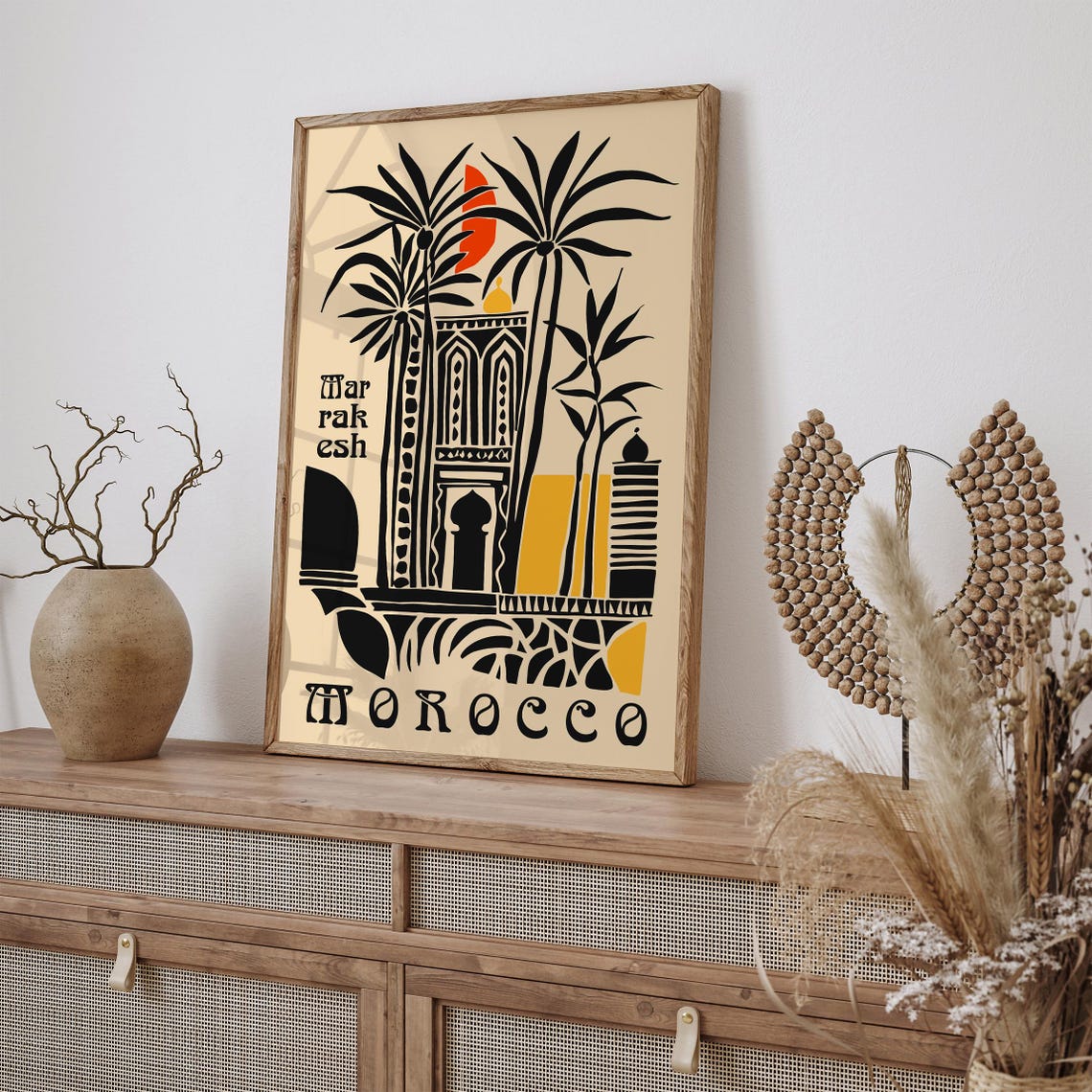 Marrakesh Morocco Moorish Architecture Palm Tree Travel Poster - Image 2