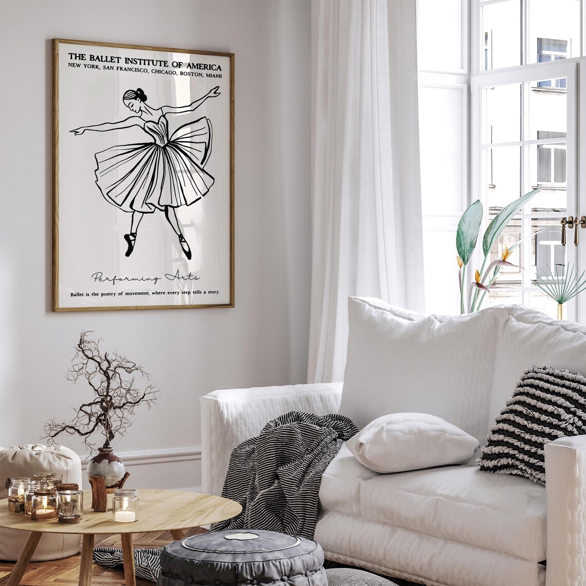 Ballet Institute of America Poster with Ballerina Sketch Art - Image 6