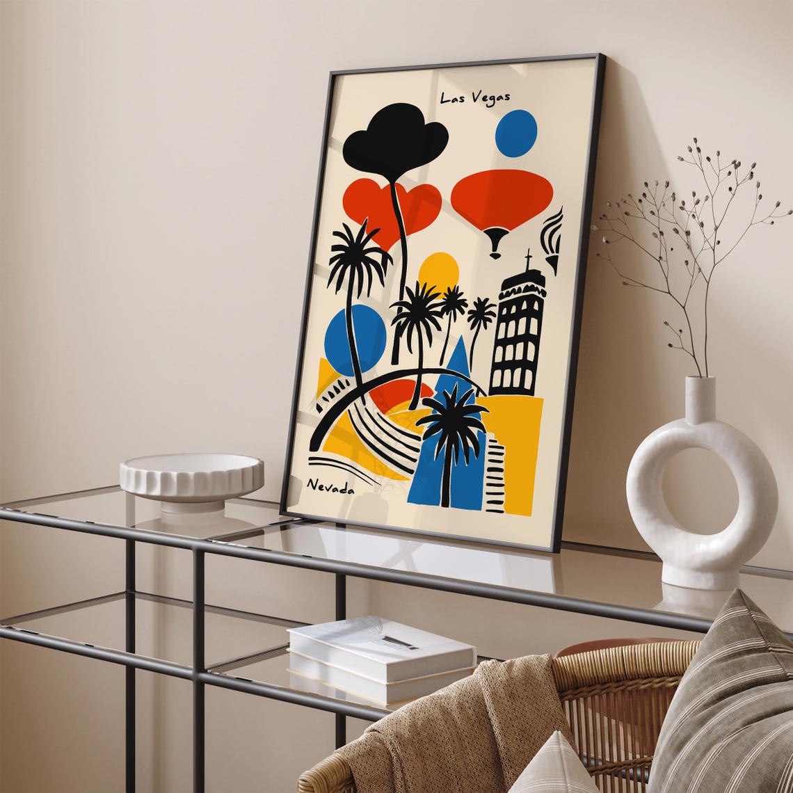 Las Vegas Nevada Retro Abstract Palm Tree Vintage Travel Art Poster - Image 5