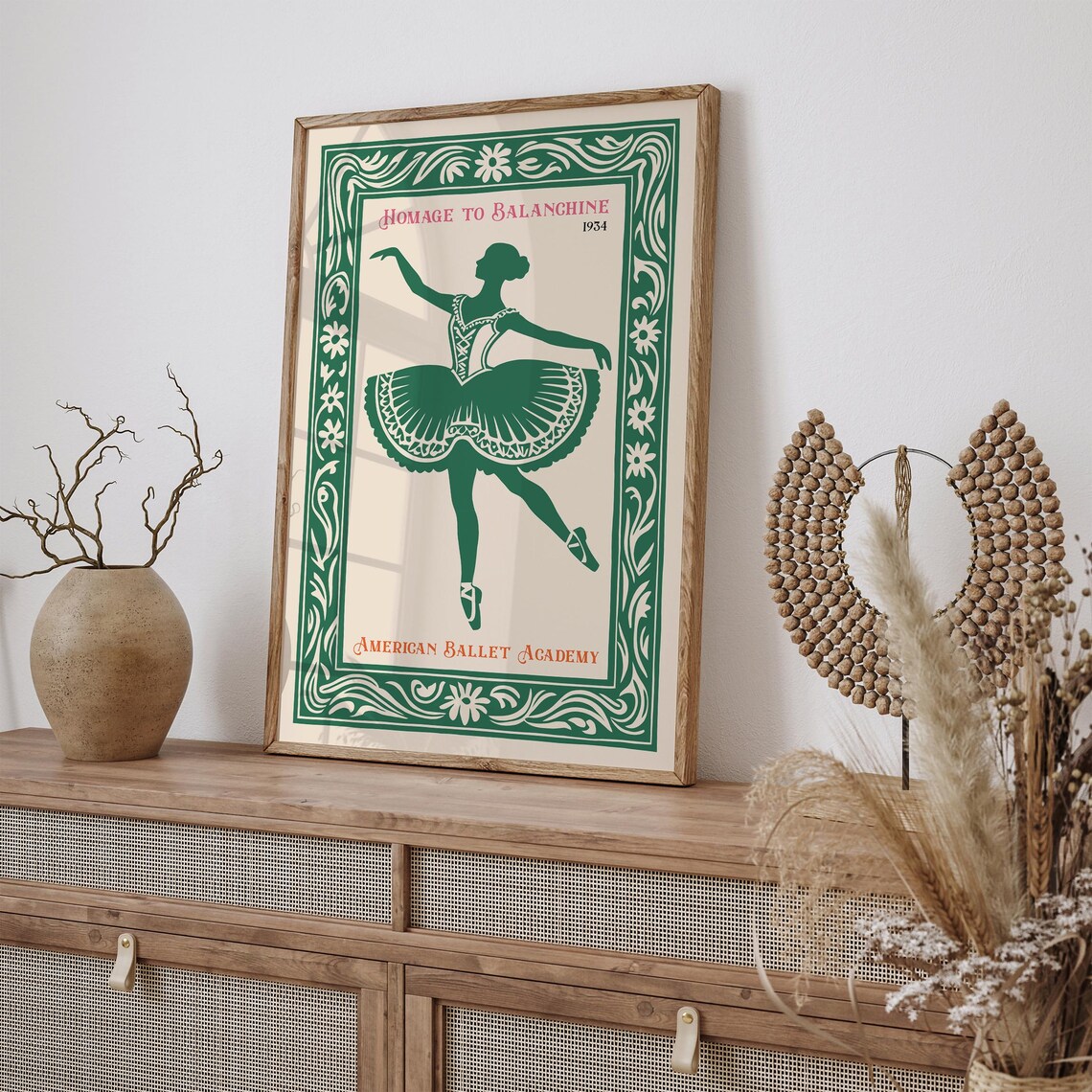 Homage to Balanchine 1934 Ballet Poster with Green Ballerina - Image 2