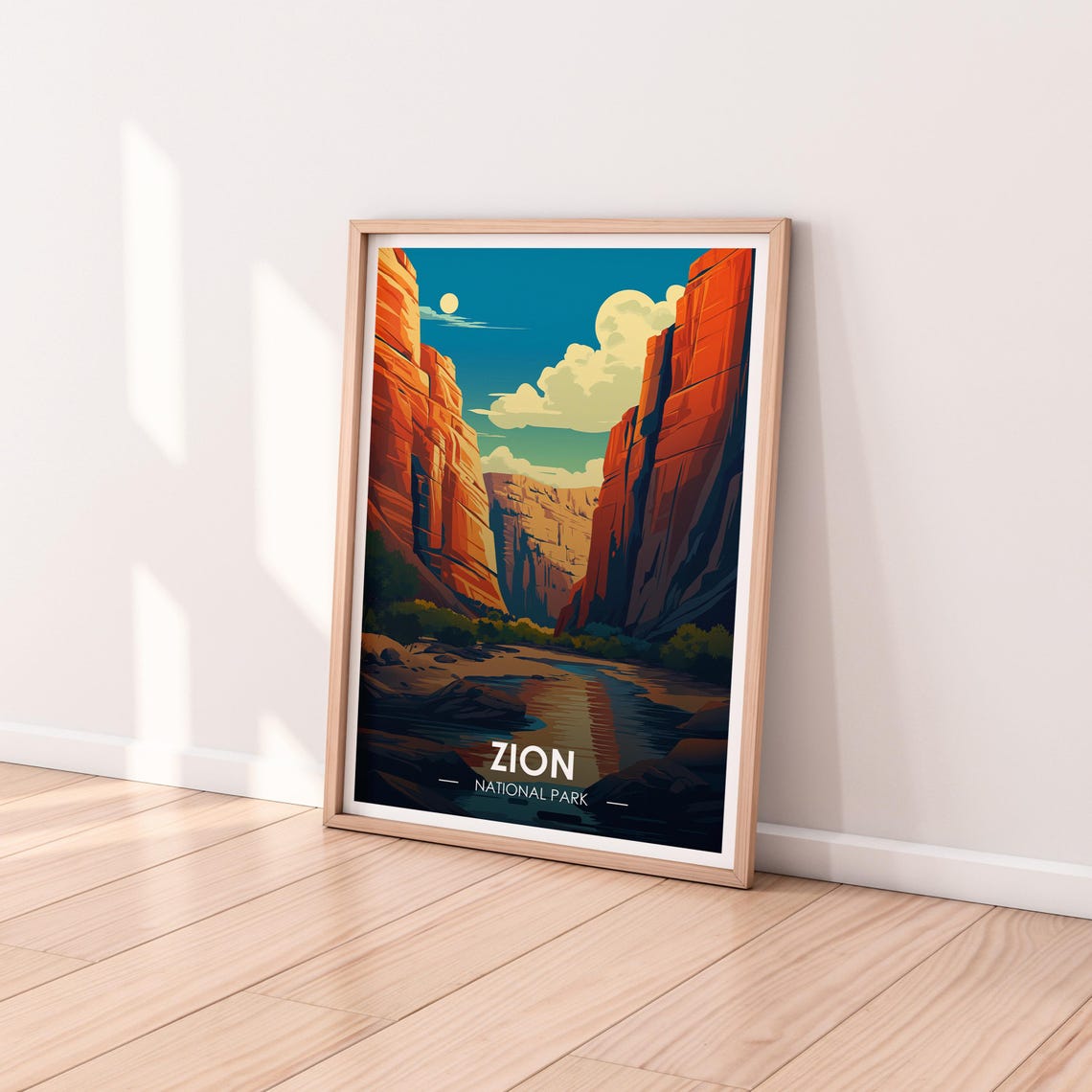 Zion National Park Red Rock Canyon River Vintage Travel Poster - Image 2