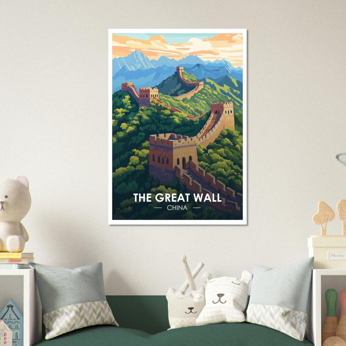 The Great Wall of China Mountain Watchtowers Daytime Travel Poster - Image 2