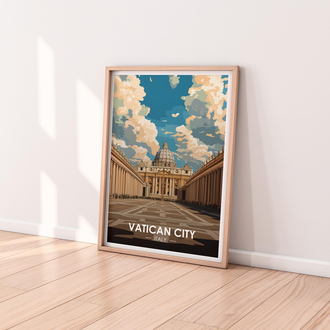 Vatican City Italy St Peters Basilica Dome Vintage Travel Poster - Image 2