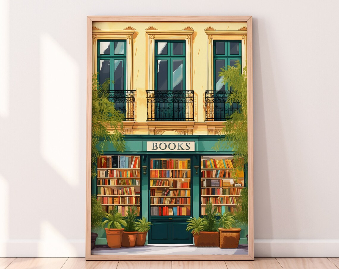 Bookish Art Print, Bookshop Library Decor - Image 3