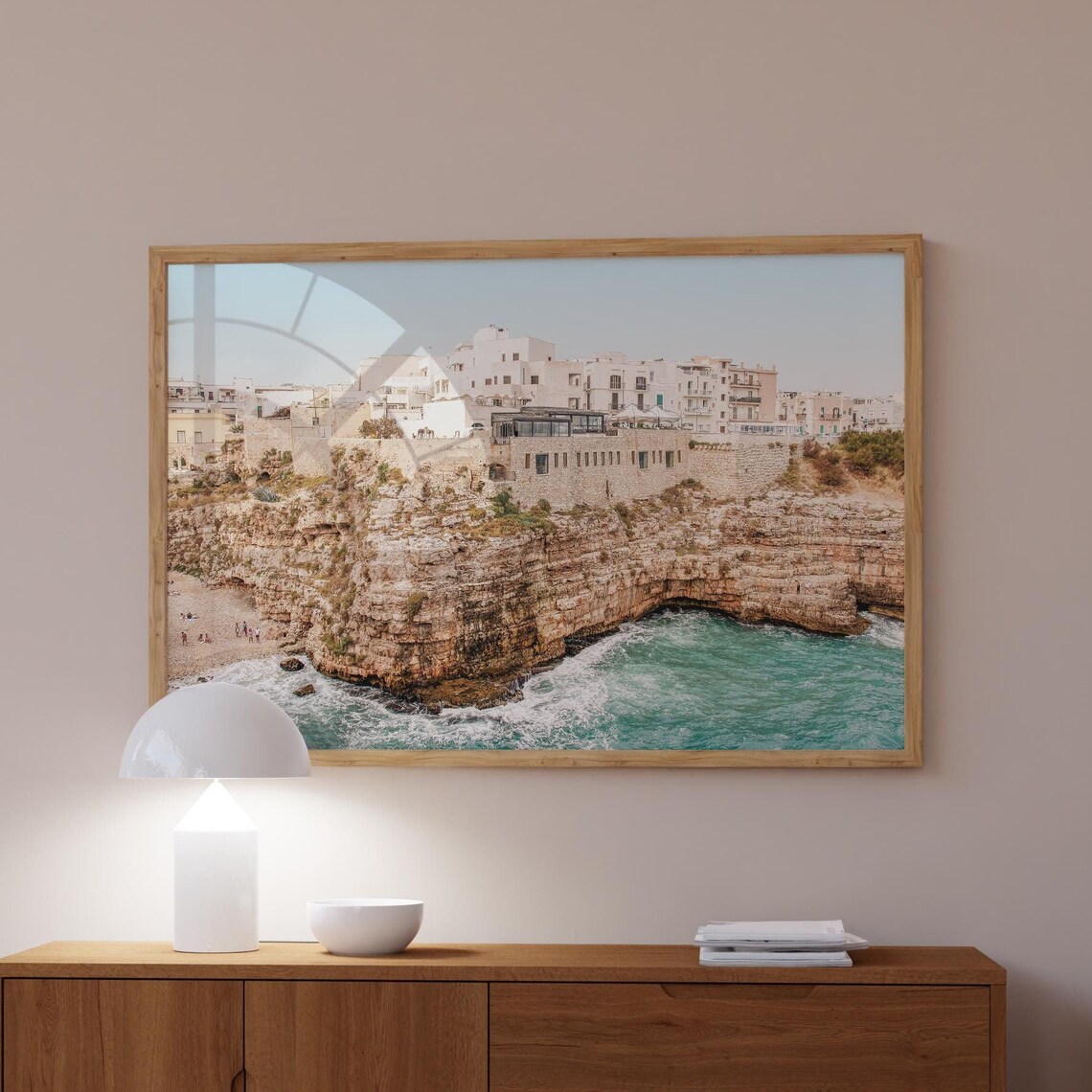 Polignano a Mare Puglia Cliffside White Town Turquoise Sea Poster