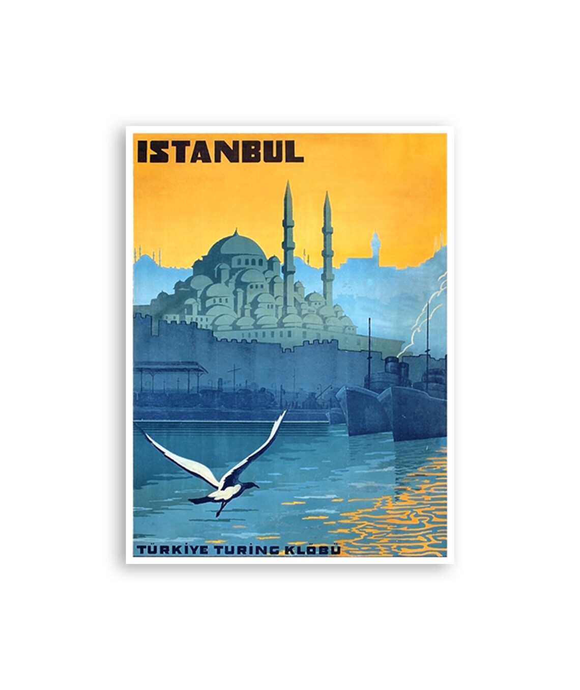 Istanbul Vintage Travel Poster, Turkish Home Decor