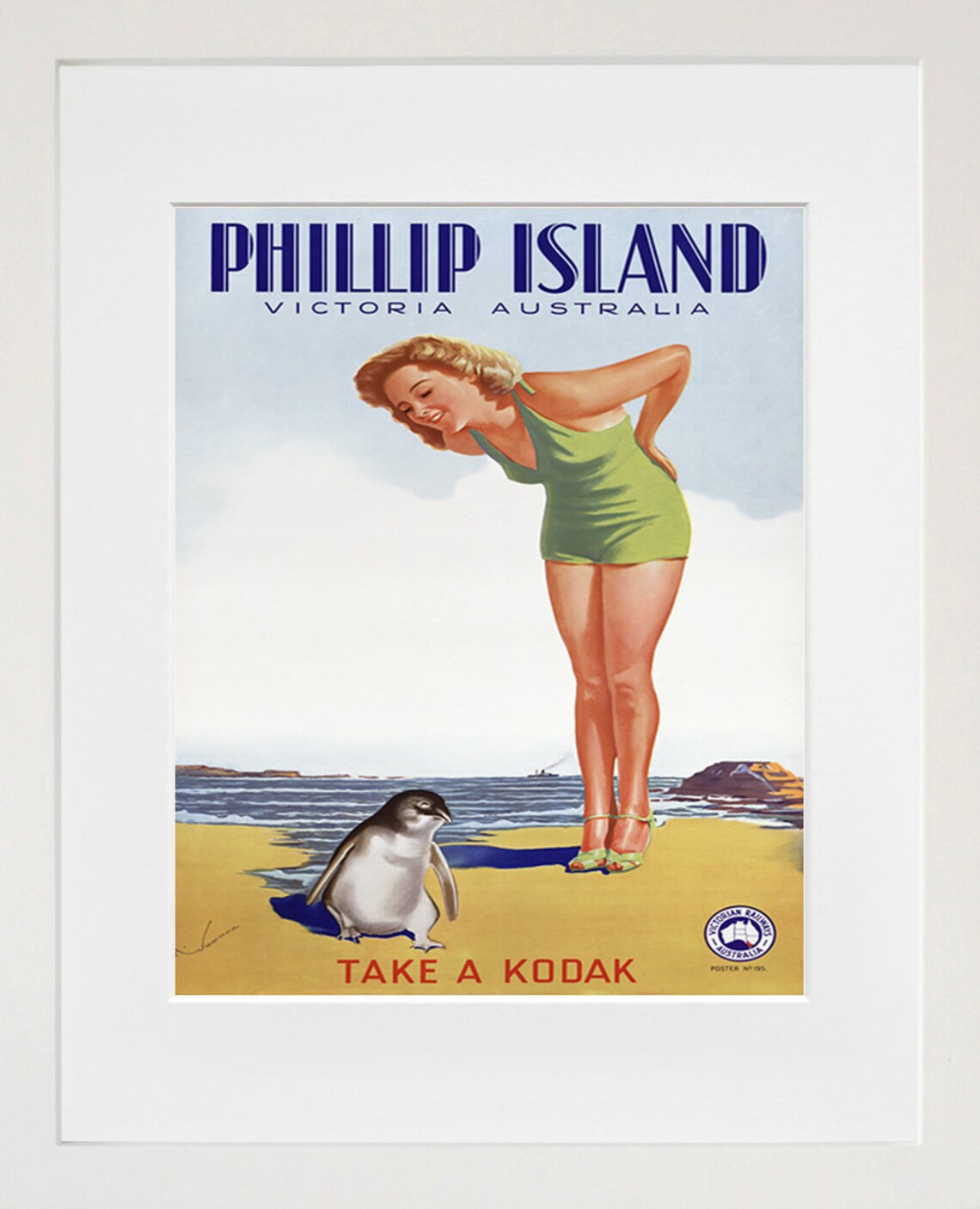 Vintage Australia Travel Poster, Australian Home Decor