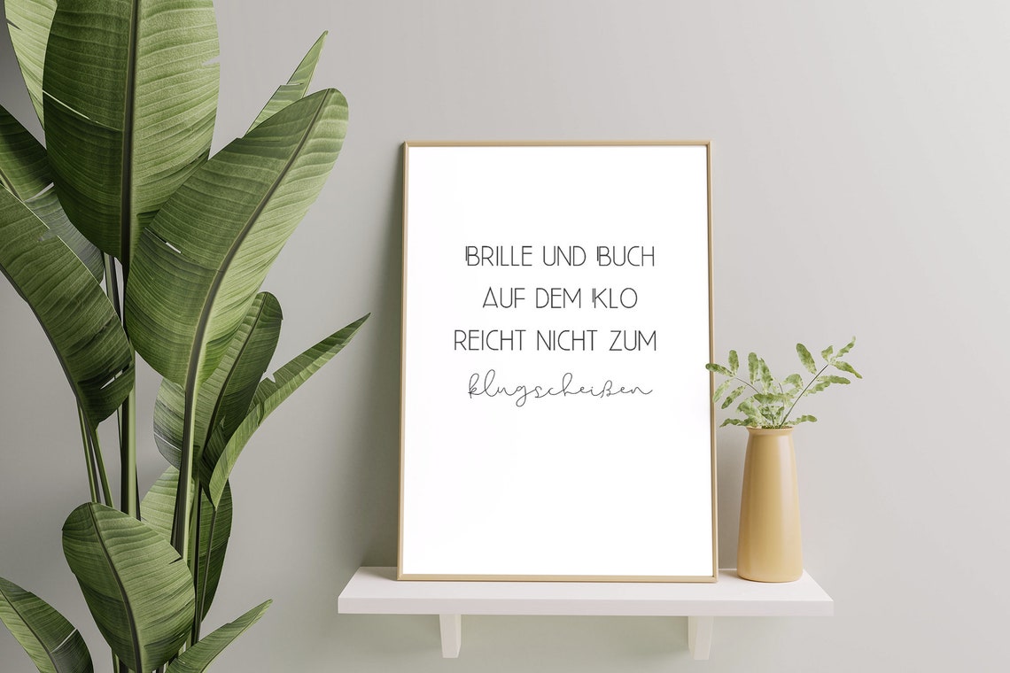 Brille Und Buch Auf Dem Klo Funny German Bathroom Sign Poster - Image 4