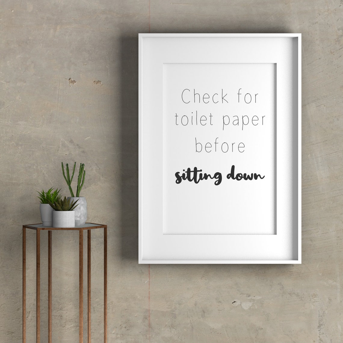 Check For Toilet Paper Before Sitting Down Funny Bathroom Poster - Image 2