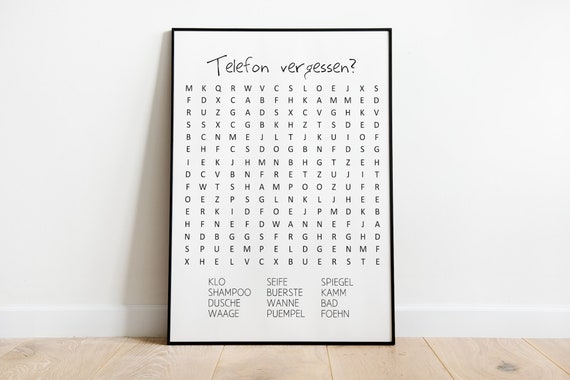 Forgot Your Phone Funny Toilet Puzzle Poster