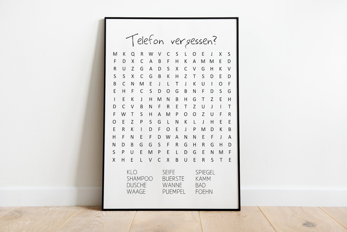 Forgot Your Phone Funny Toilet Puzzle Poster