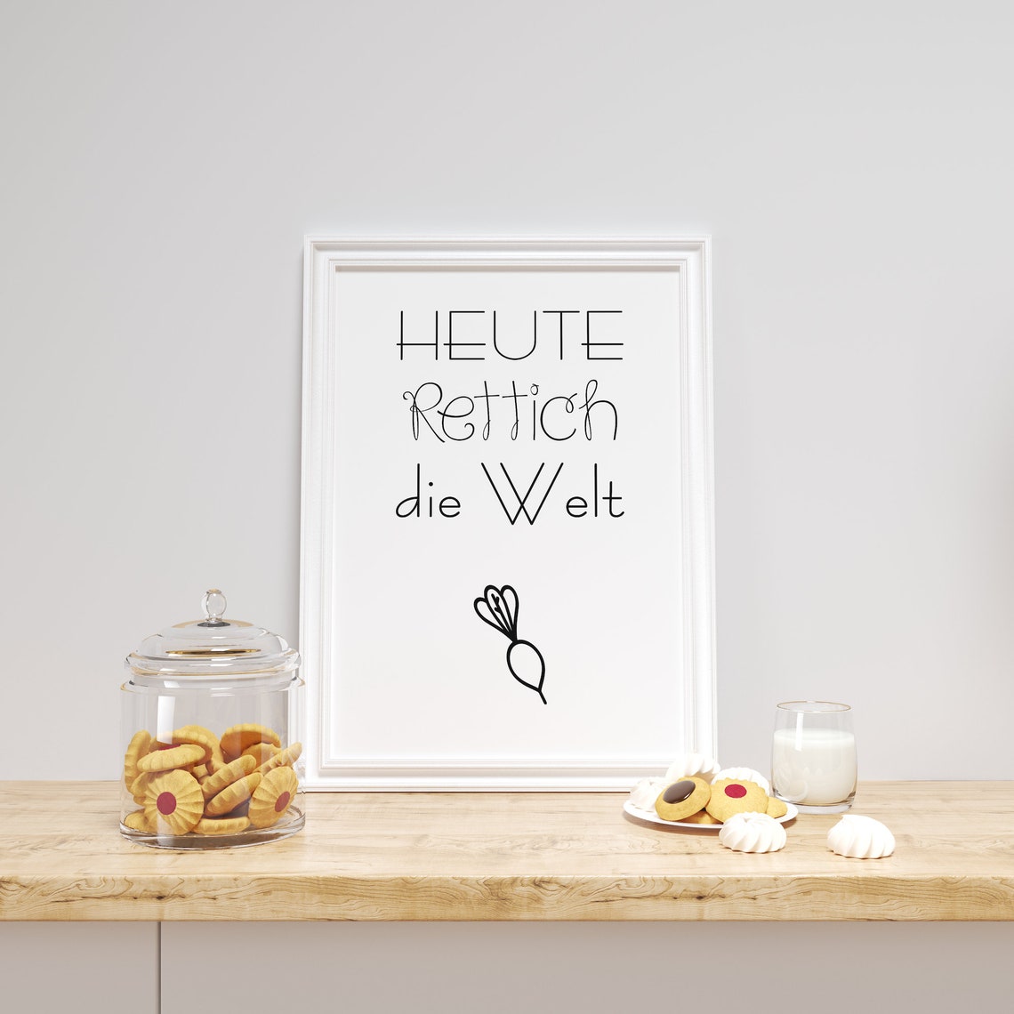 Heute Rettich Die Welt German Radish Pun Funny Kitchen Poster - Image 2