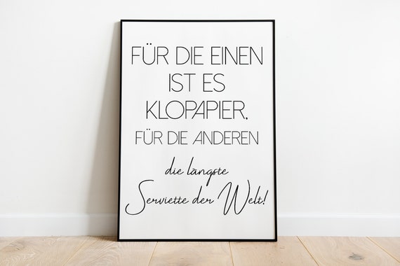 Funny Bathroom Poster, The Longest Napkin Joke