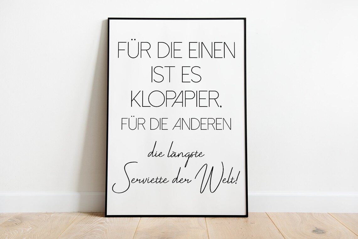 Funny Bathroom Poster, The Longest Napkin Joke