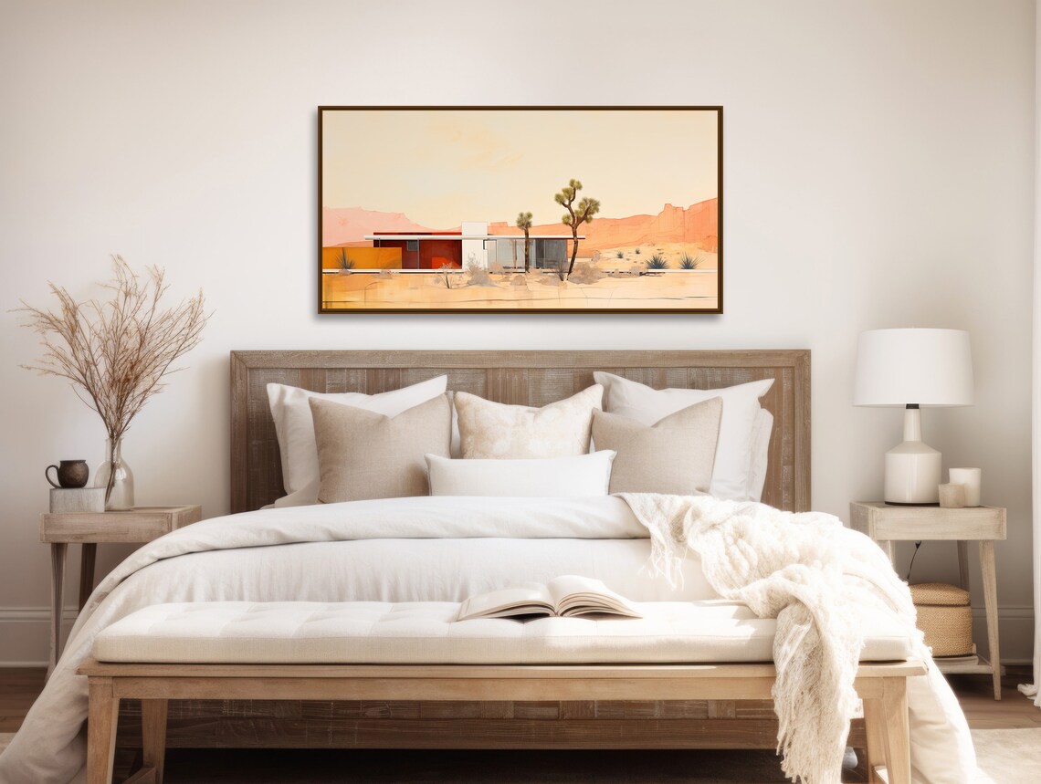 Southwest Architecture Abstract Painting, Mid-Century Modern - Image 2