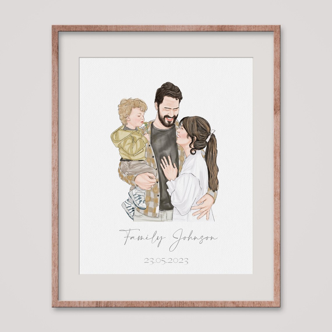 Golden Retriever Family in Autumn Park Custom Portrait Print - Image 3