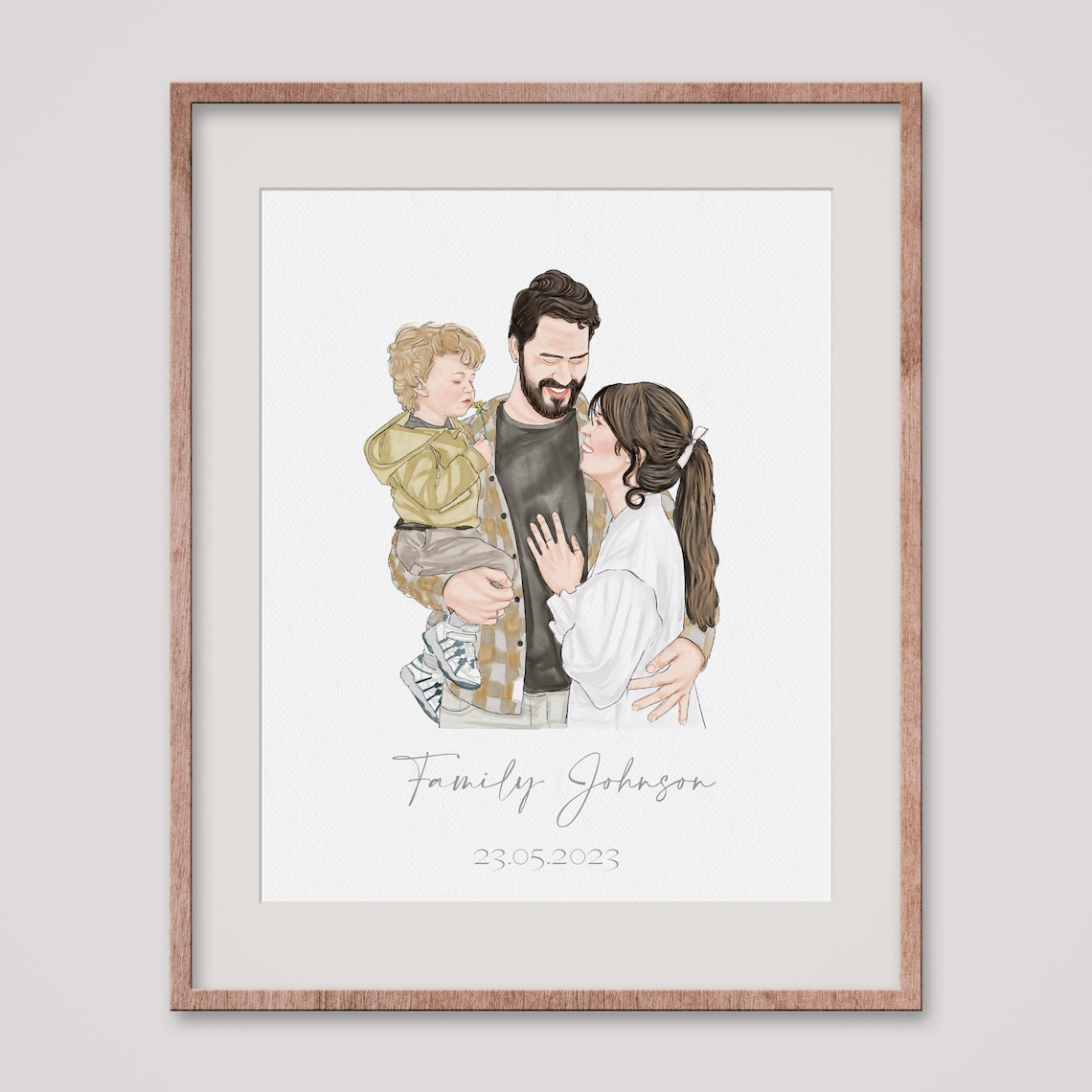 Young Family with Baby and Dog Custom Park Portrait Print Gift - Image 3