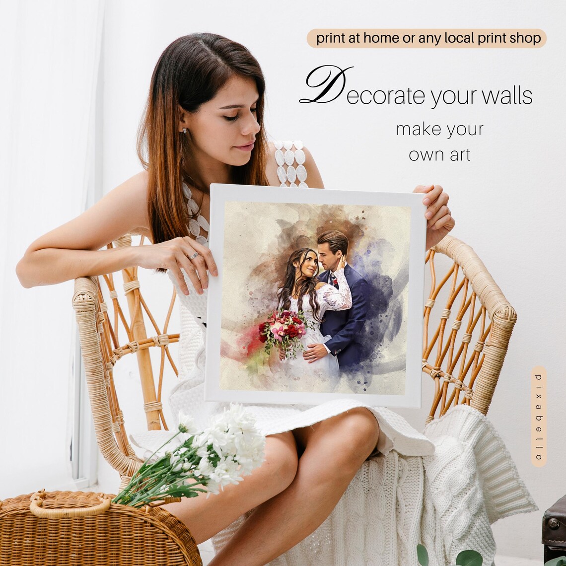 Custom Brick House Watercolor Home Portrait Poster Gift Decor - Image 3
